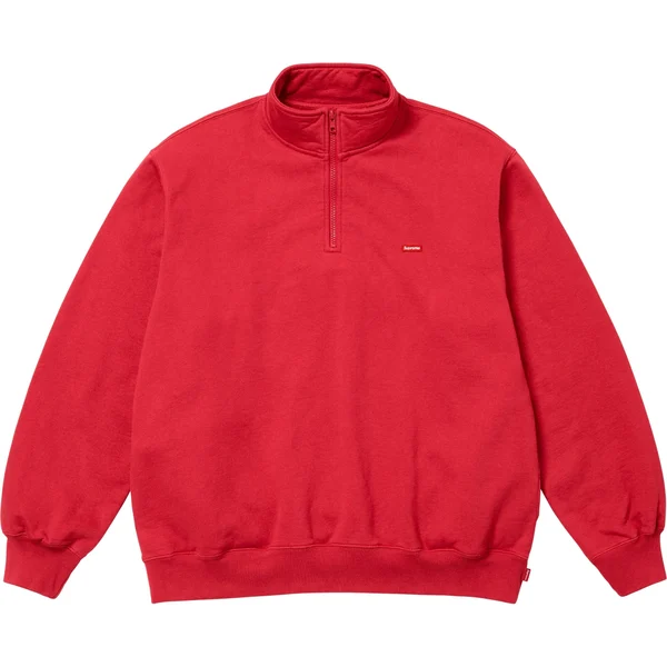 Supreme Small Box Half Zip Pullover - Red (front)