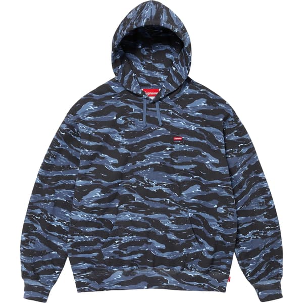 Supreme Small Box Hooded Sweatshirt - Blue Tiger Camo (front)