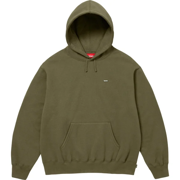 Supreme Small Box Hooded Sweatshirt - Dark Olive (front)