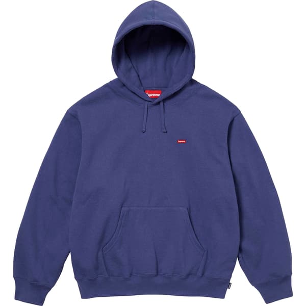 Supreme Small Box Hooded Sweatshirt - Washed Navy (front)