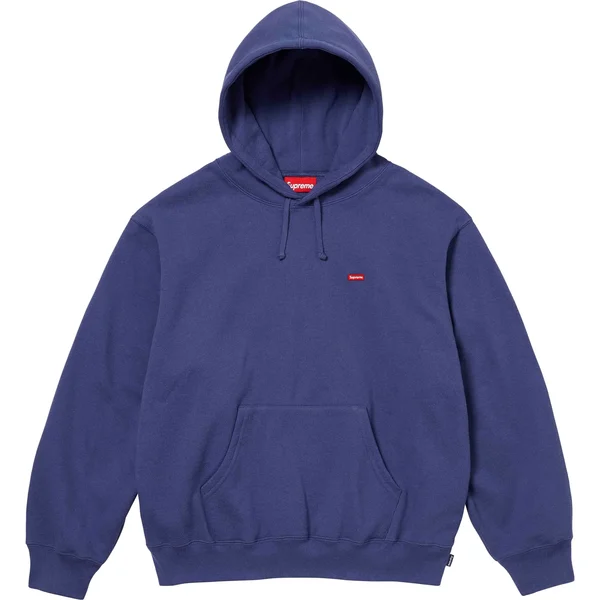 Supreme Small Box Hooded Sweatshirt - Washed Navy (front)