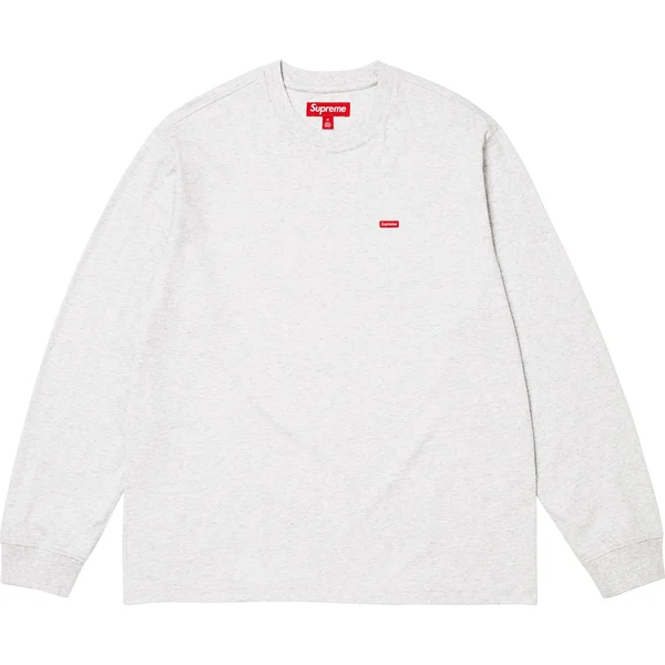 Supreme Small Box L/S Tee - Ash Grey (front)