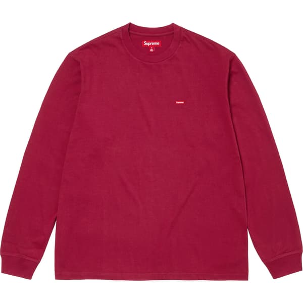 Supreme Small Box L/S Tee - Cardinal (front)