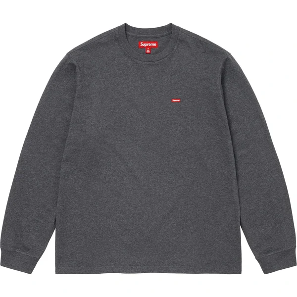 Supreme Small Box L/S Tee - Charcoal (front)
