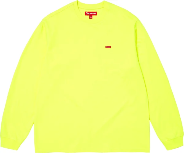 Supreme Small Box L/S Tee - Fluorescent Yellow (front)