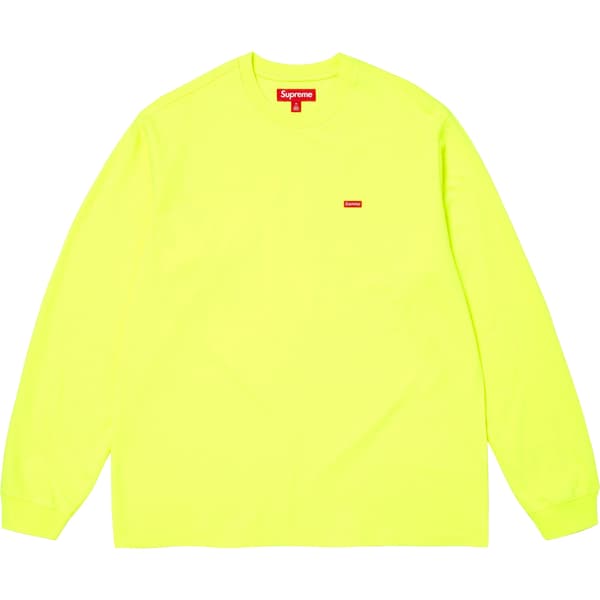 Supreme Small Box L/S Tee - Fluorescent Yellow (front)