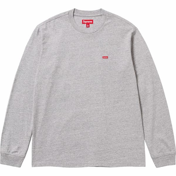 Supreme Small Box L/S Tee - Heather Grey (front)