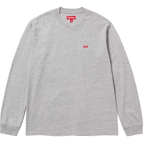 Supreme Small Box L/S Tee - Heather Grey (front)