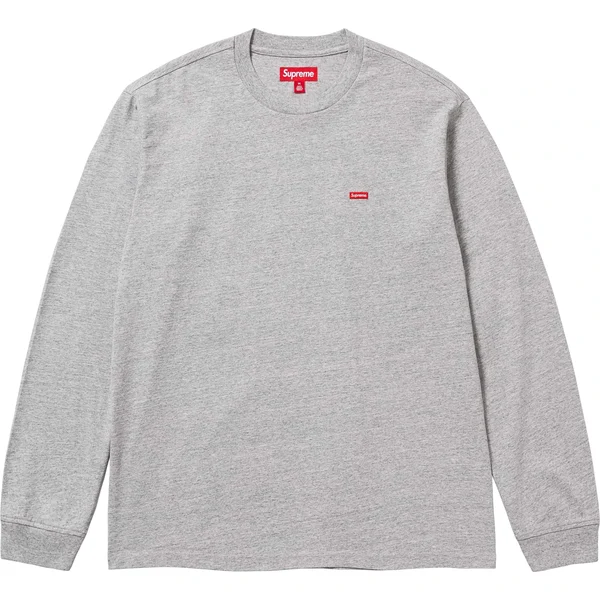 Supreme Small Box L/S Tee - Heather Grey (front)