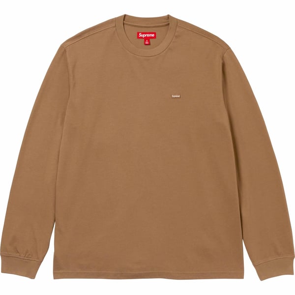 Supreme Small Box L/S Tee - Light Brown (front)