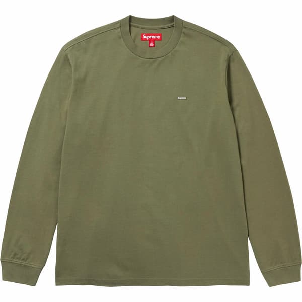 Supreme Small Box L/S Tee - Light Olive (front)