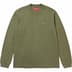 Supreme Small Box L/S Tee - Light Olive (front)