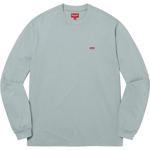 Supreme Small Box L/S Tee - Light Slate (front)