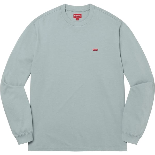 Supreme Small Box L/S Tee - Light Slate (front)