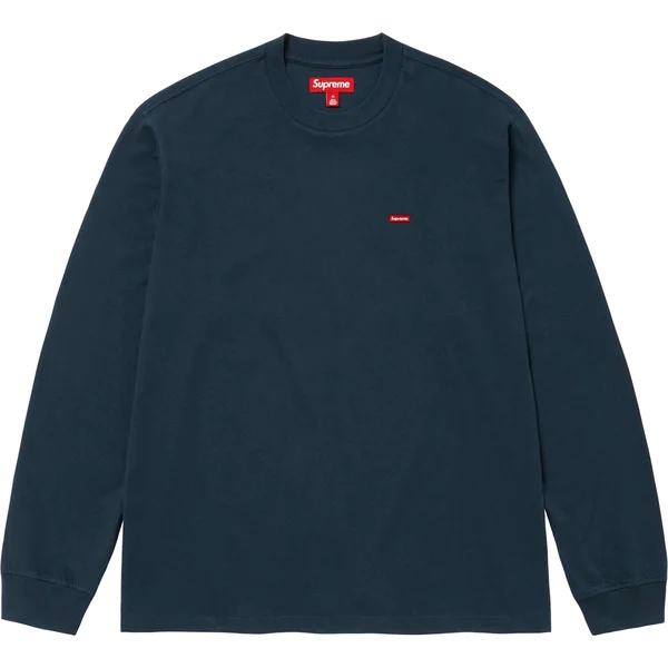 Supreme Small Box L/S Tee - Navy (front)