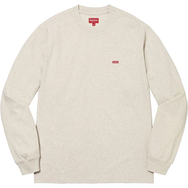 Supreme Small Box L/S Tee - Oatmeal (front)