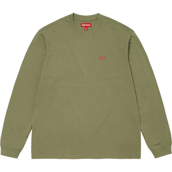 Supreme Small Box L/S Tee - Washed Olive (front)