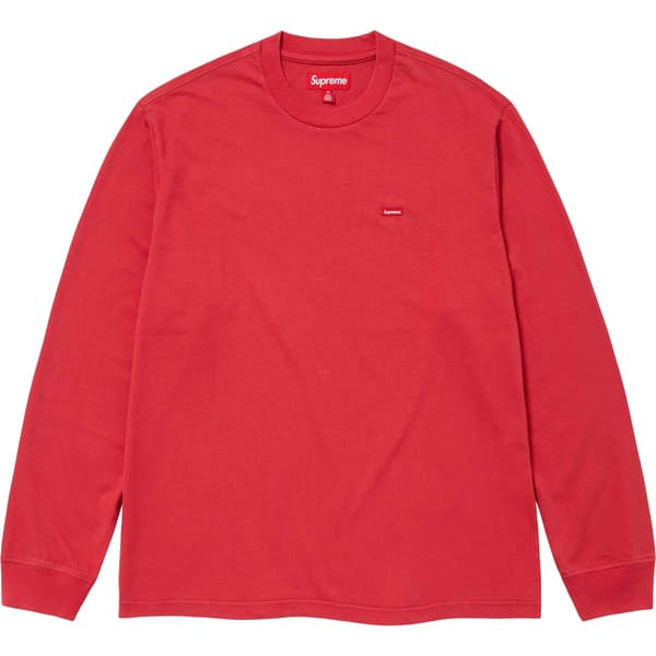 Supreme Small Box L/S Tee - Washed Red (front)
