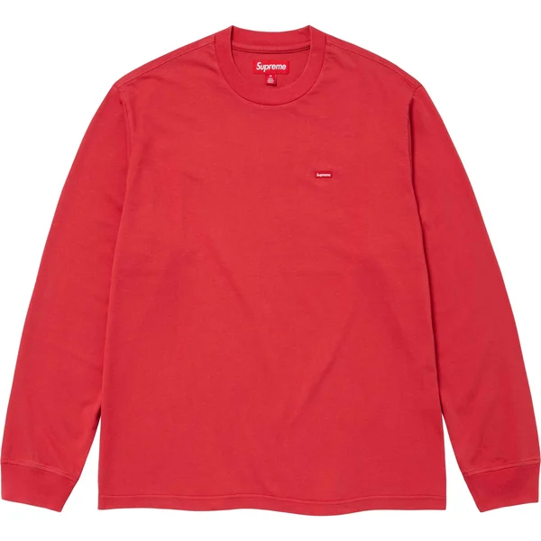 Supreme Small Box L/S Tee - Washed Red (front)