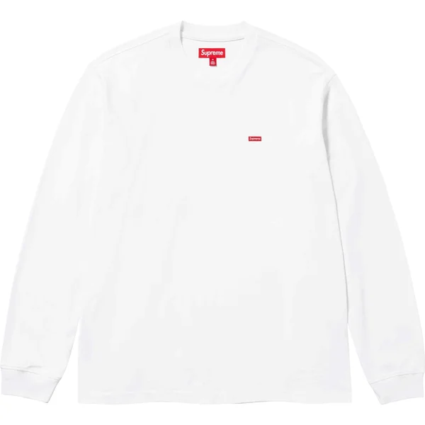 Supreme Small Box L/S Tee - White (front)