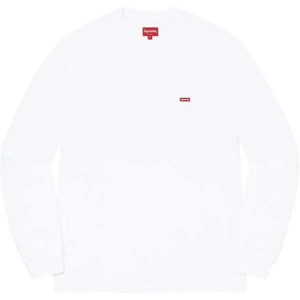 Supreme Small Box L/S Tee - White (front)
