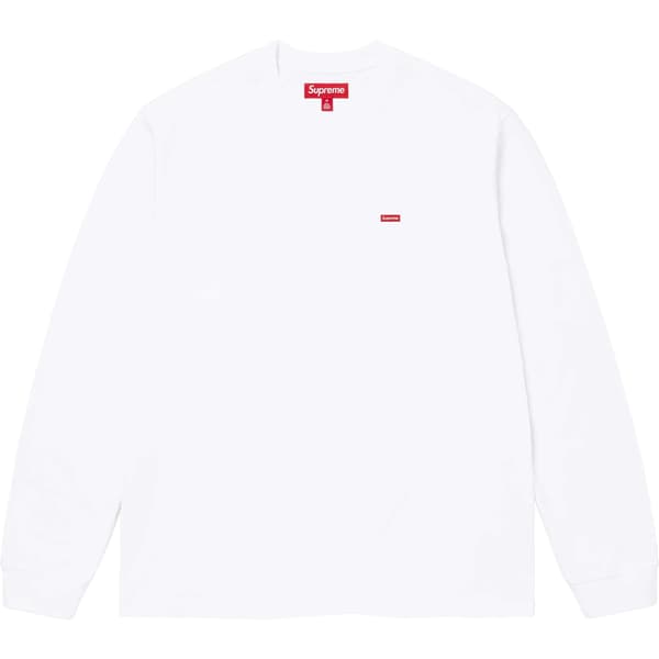 Supreme Small Box L/S Tee - White (front)