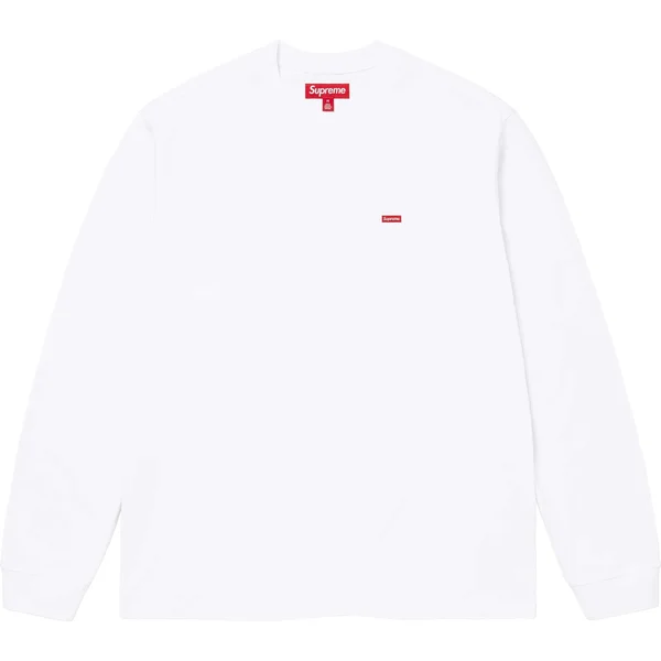 Supreme Small Box L/S Tee - White (front)