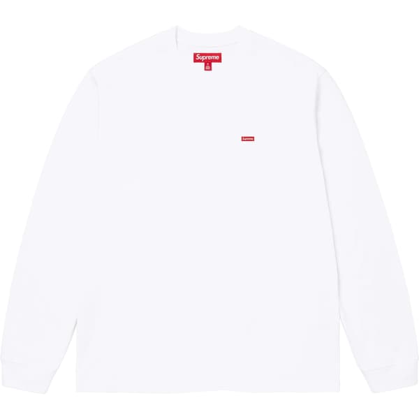 Supreme Small Box L/S Tee - White (front)