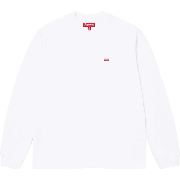 Supreme Small Box L/S Tee - White (front)