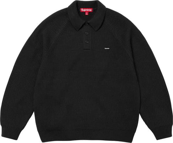 Supreme Small Box Polo Sweater - Black (front)