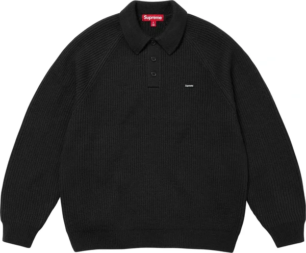 Supreme Small Box Polo Sweater - Black (front)