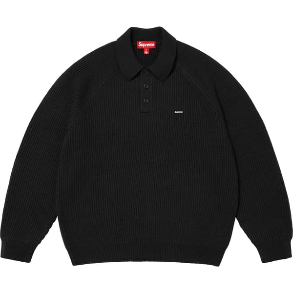 Supreme Small Box Polo Sweater - Black (front)