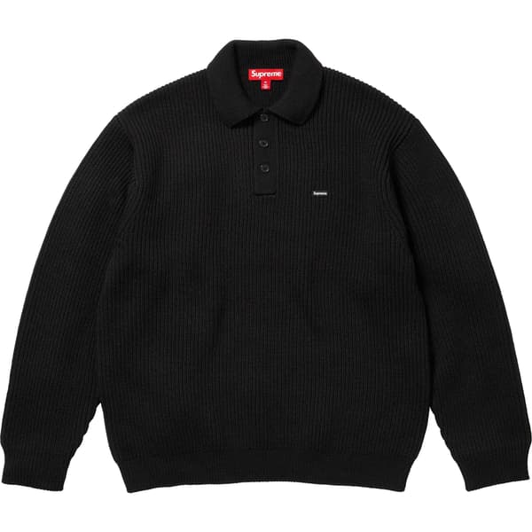Supreme Small Box Polo Sweater - Black (front)