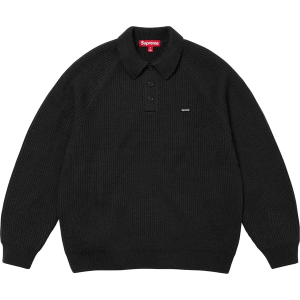 Supreme Small Box Polo Sweater - Black (front)