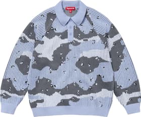 Supreme Small Box Polo Sweater Blue Camo