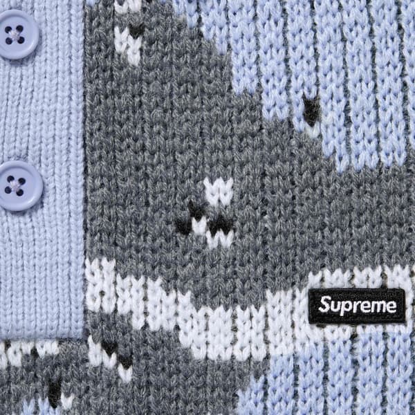Supreme Small Box Polo Sweater - Blue Camo (front)