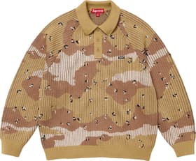 Supreme Small Box Polo Sweater Desert Camo