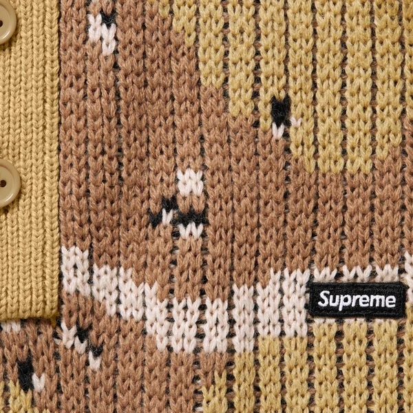 Supreme Small Box Polo Sweater - Desert Camo (front)