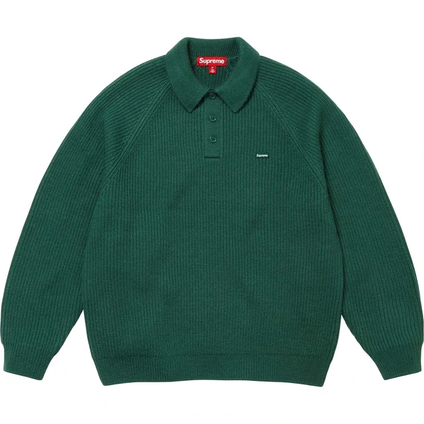 Supreme Small Box Polo Sweater - Green (front)