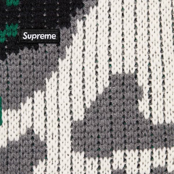 Supreme Small Box Polo Sweater - Green Camo (front)