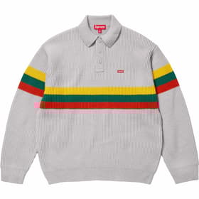 Supreme Small Box Polo Sweater Grey