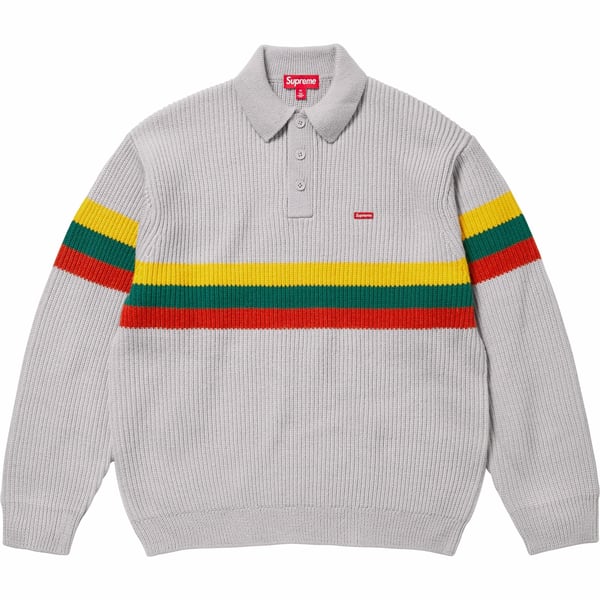Supreme Small Box Polo Sweater - Grey (front)