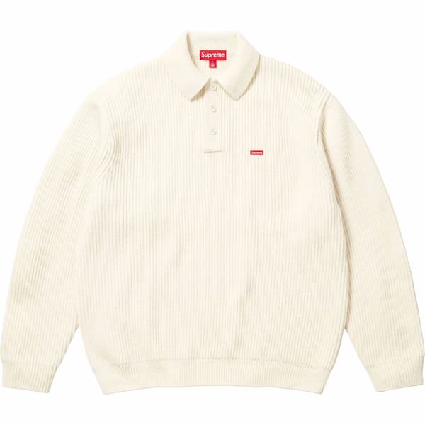 Supreme Small Box Polo Sweater - Ivory (front)