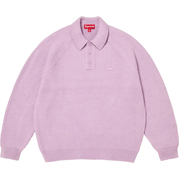 Supreme Small Box Polo Sweater - Lavender (front)