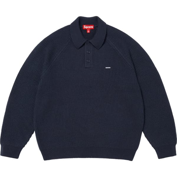 Supreme Small Box Polo Sweater - Navy (front)