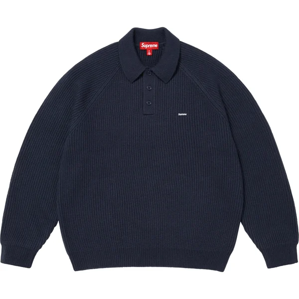 Supreme Small Box Polo Sweater - Navy (front)