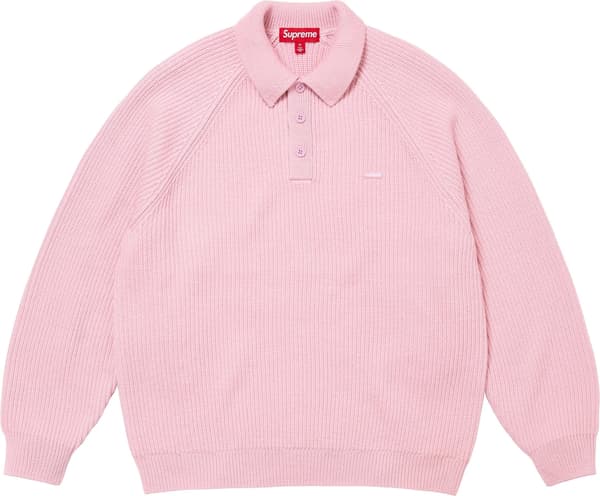 Supreme Small Box Polo Sweater - Pink (front)