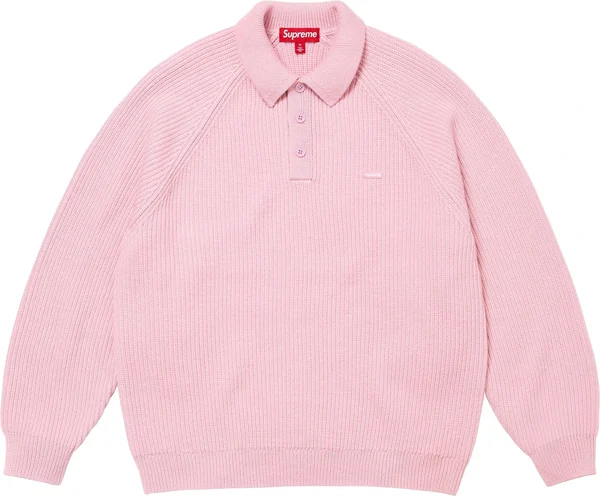 Supreme Small Box Polo Sweater - Pink (front)