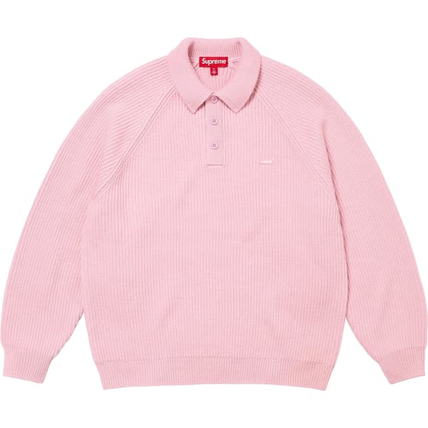 Supreme Small Box Polo Sweater - Pink (front)