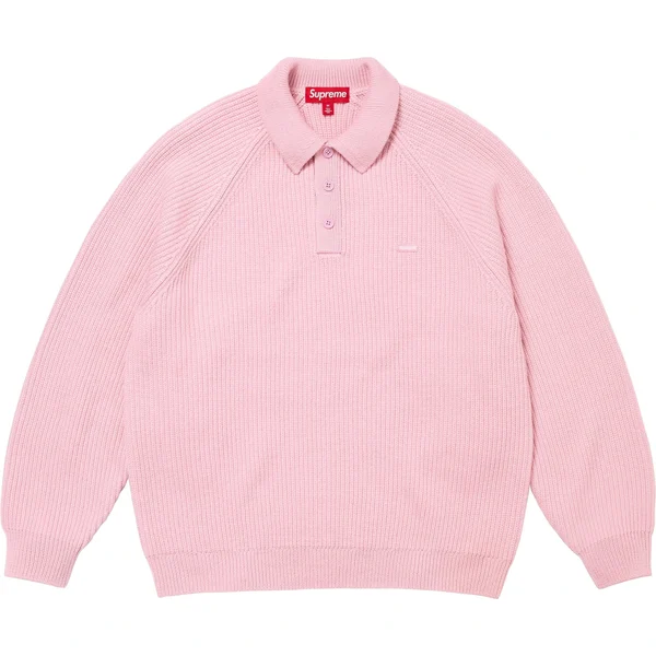 Supreme Small Box Polo Sweater - Pink (front)